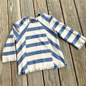 Zara Basic Blue & White Knit Top Sz XS